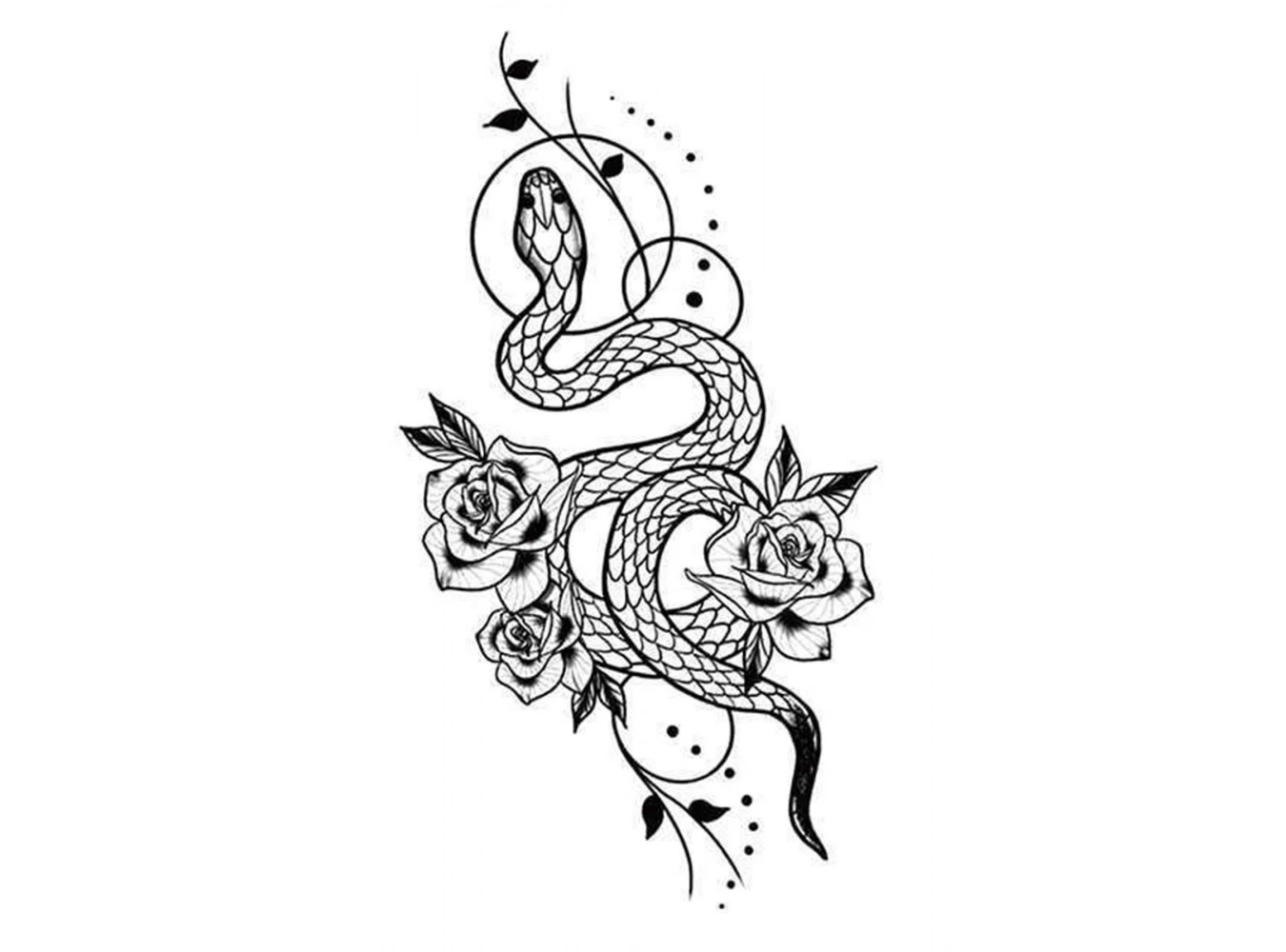 Geçici Yılan Figürlü Dövme Tattoo