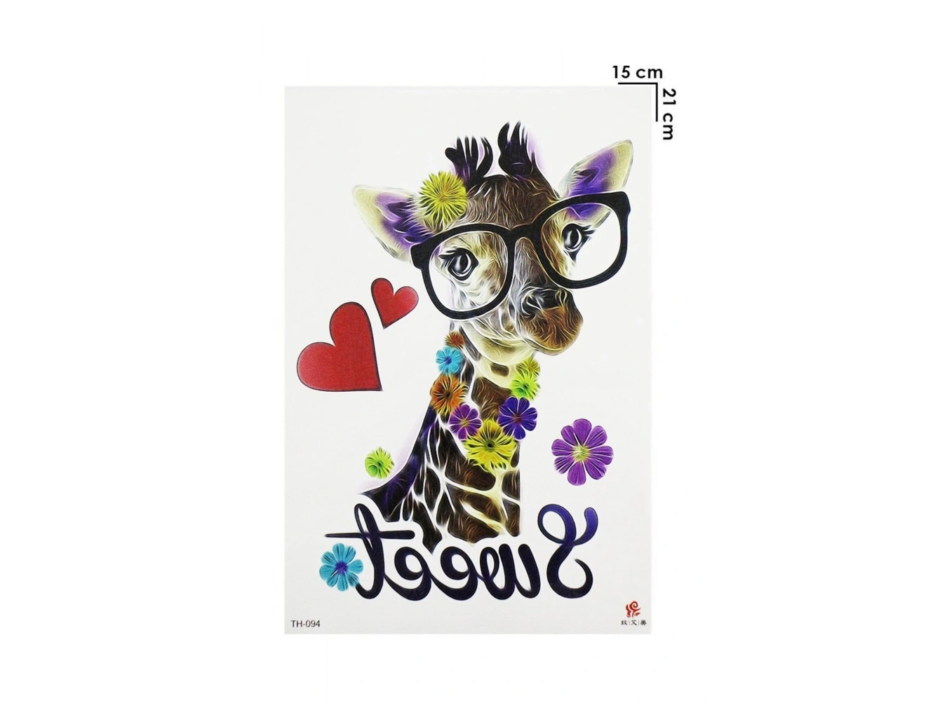 Geçici Zürafa, Kalp, Yazılı Dövme Tattoo