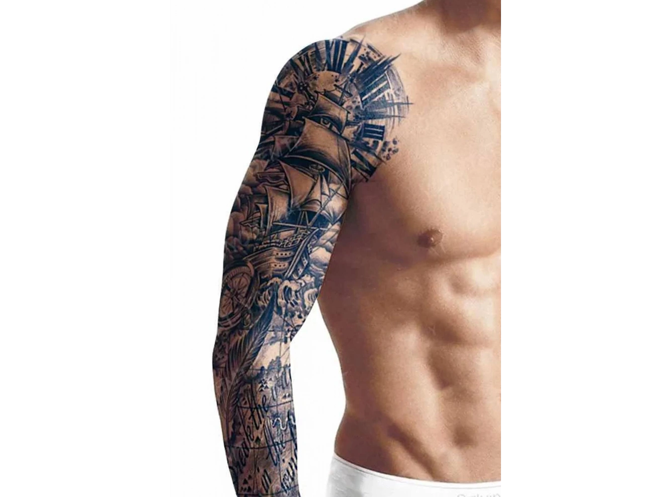 Gemi Figürlü 12 Saat Sonra Kararan Geçici Kol Dövme Tattoo