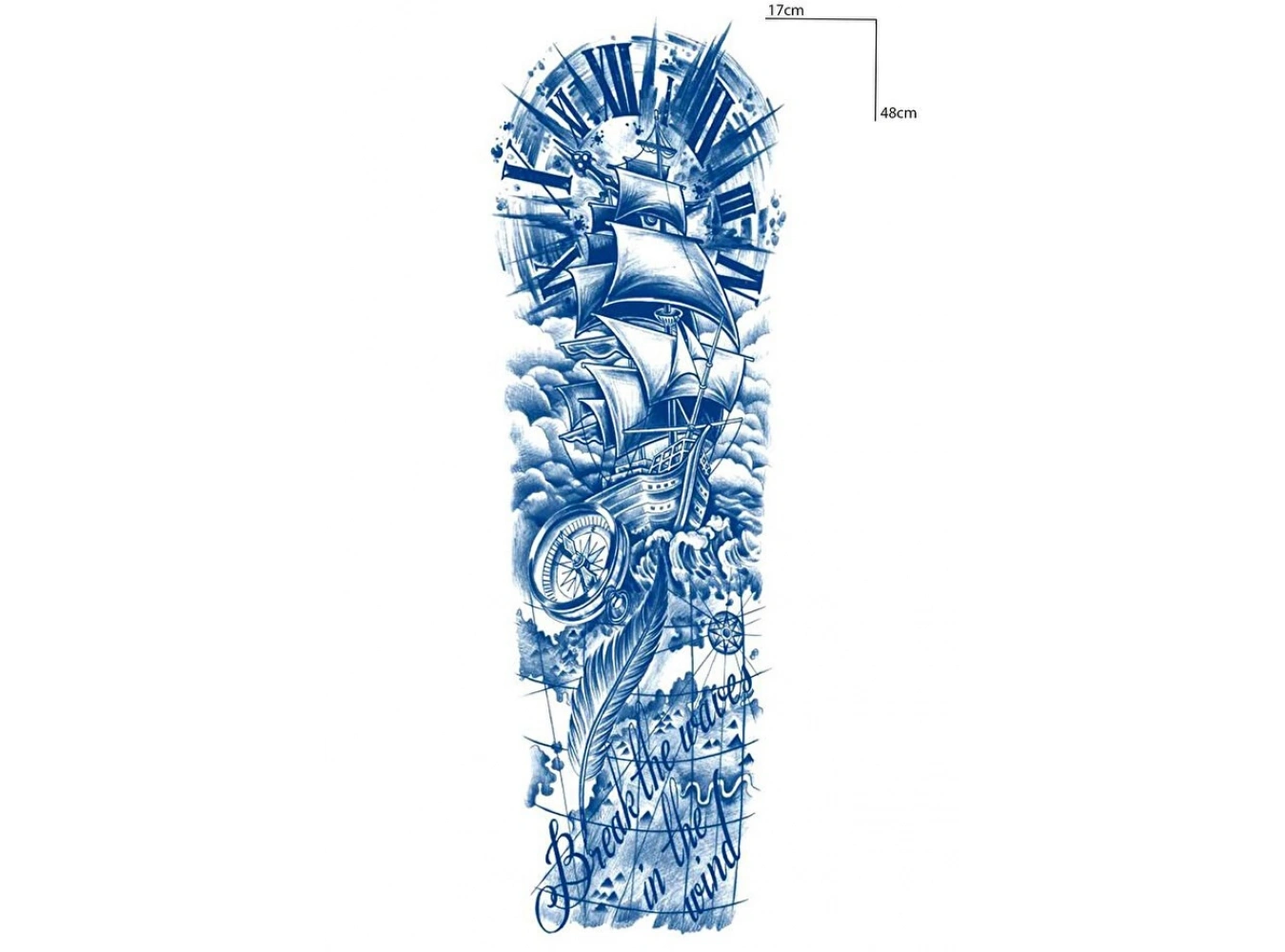 Gemi Kol Sonradan Kararan Yarı Kalıcı Geçici Dövme Tattoo