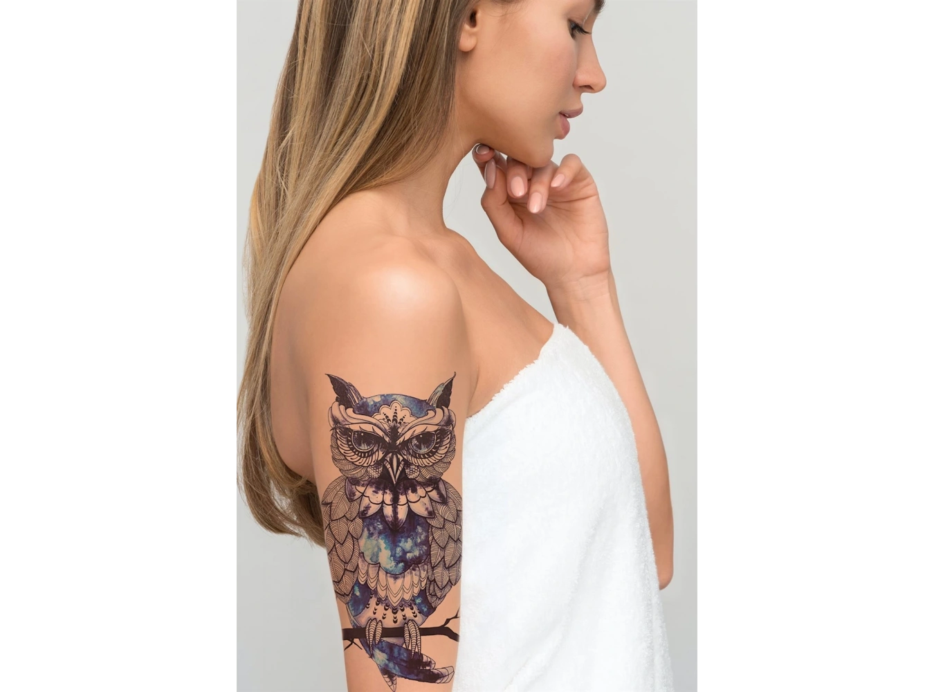 Gerçekçi Geçici Baykuş Dövme Tattoo