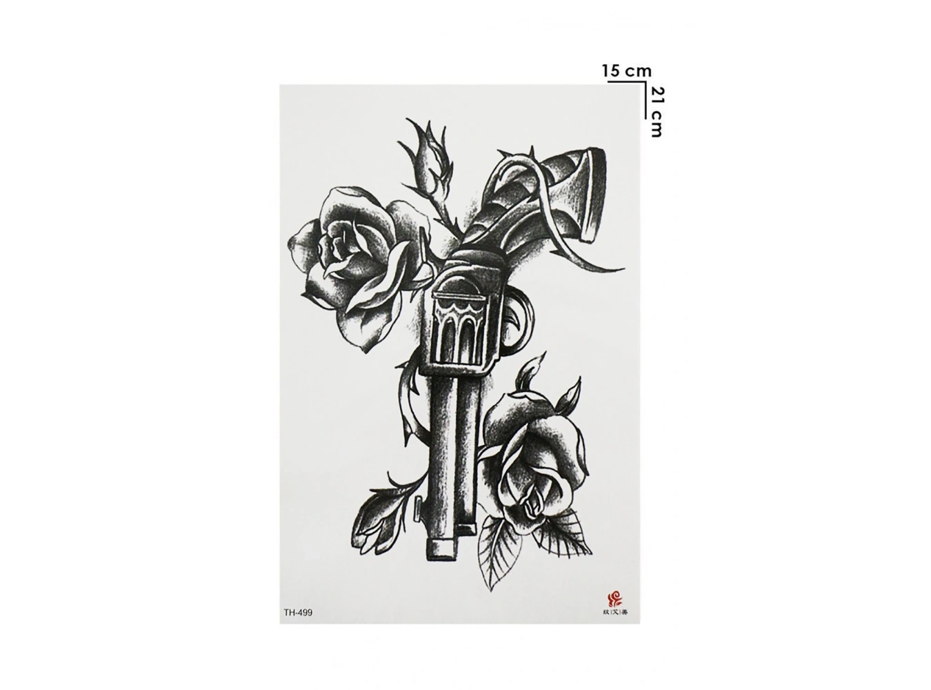 Gerçekçi Geçici Silah ve Gül Dövme Tattoo