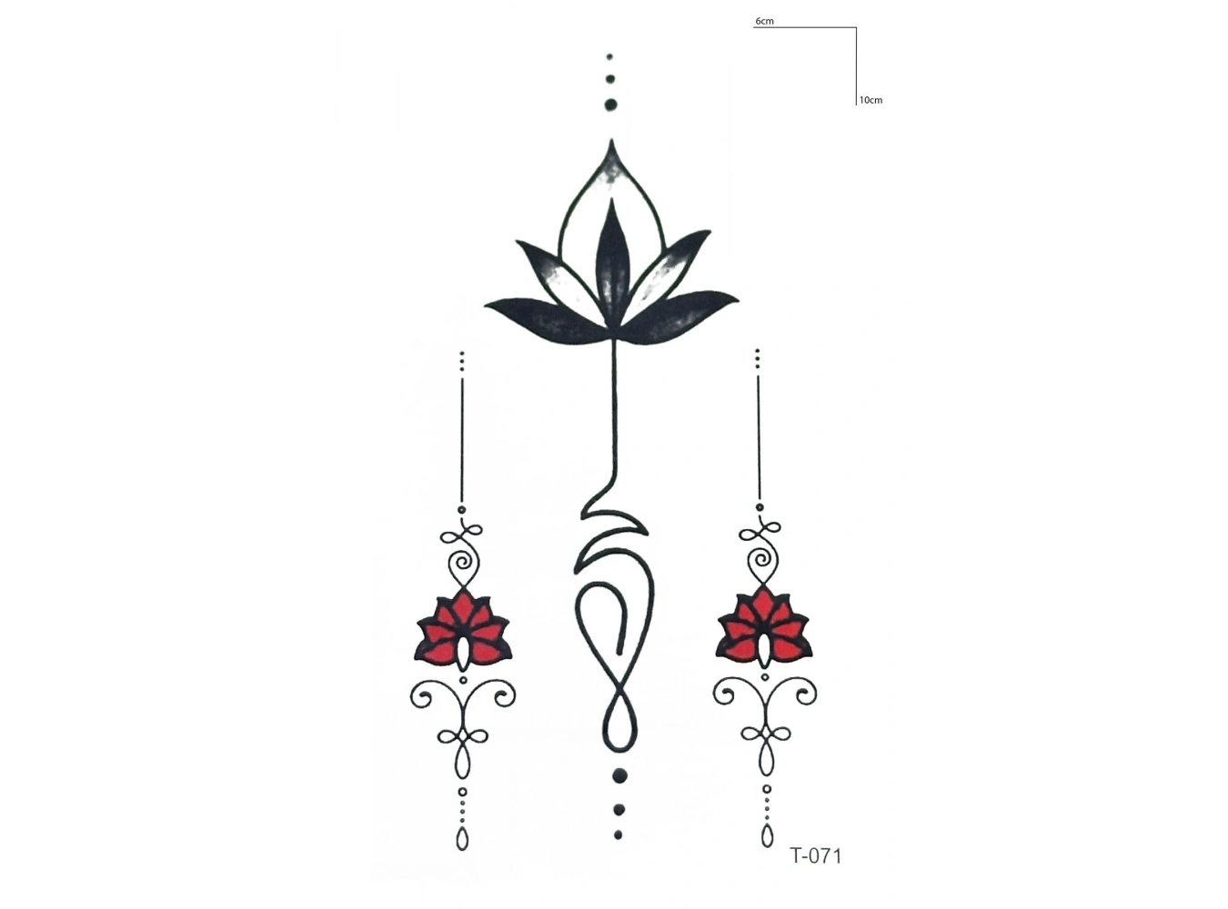Göğüs Arası Lotus Geçici Dövme Tattoo