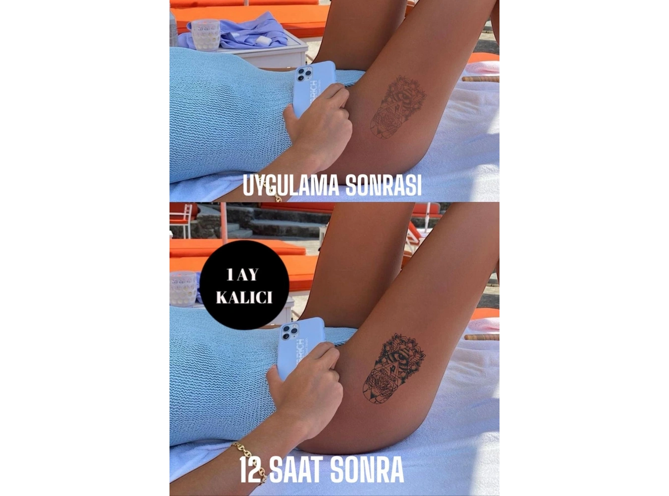 Göz Figürlü 12 Saat Sonra Kararan Geçici Dövme Tattoo