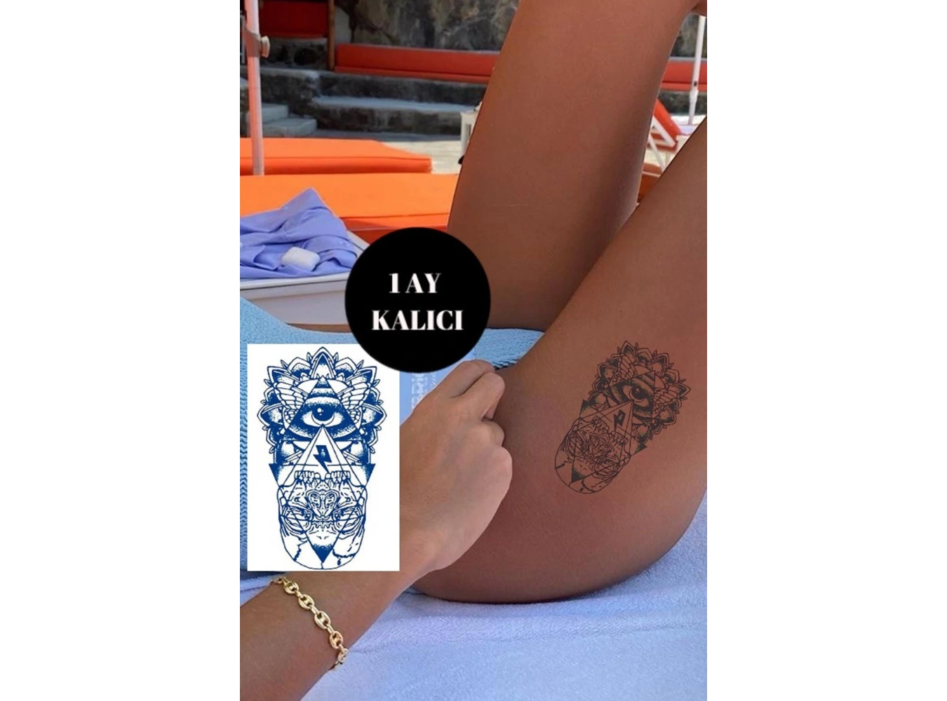 Göz Figürlü 12 Saat Sonra Kararan Geçici Dövme Tattoo