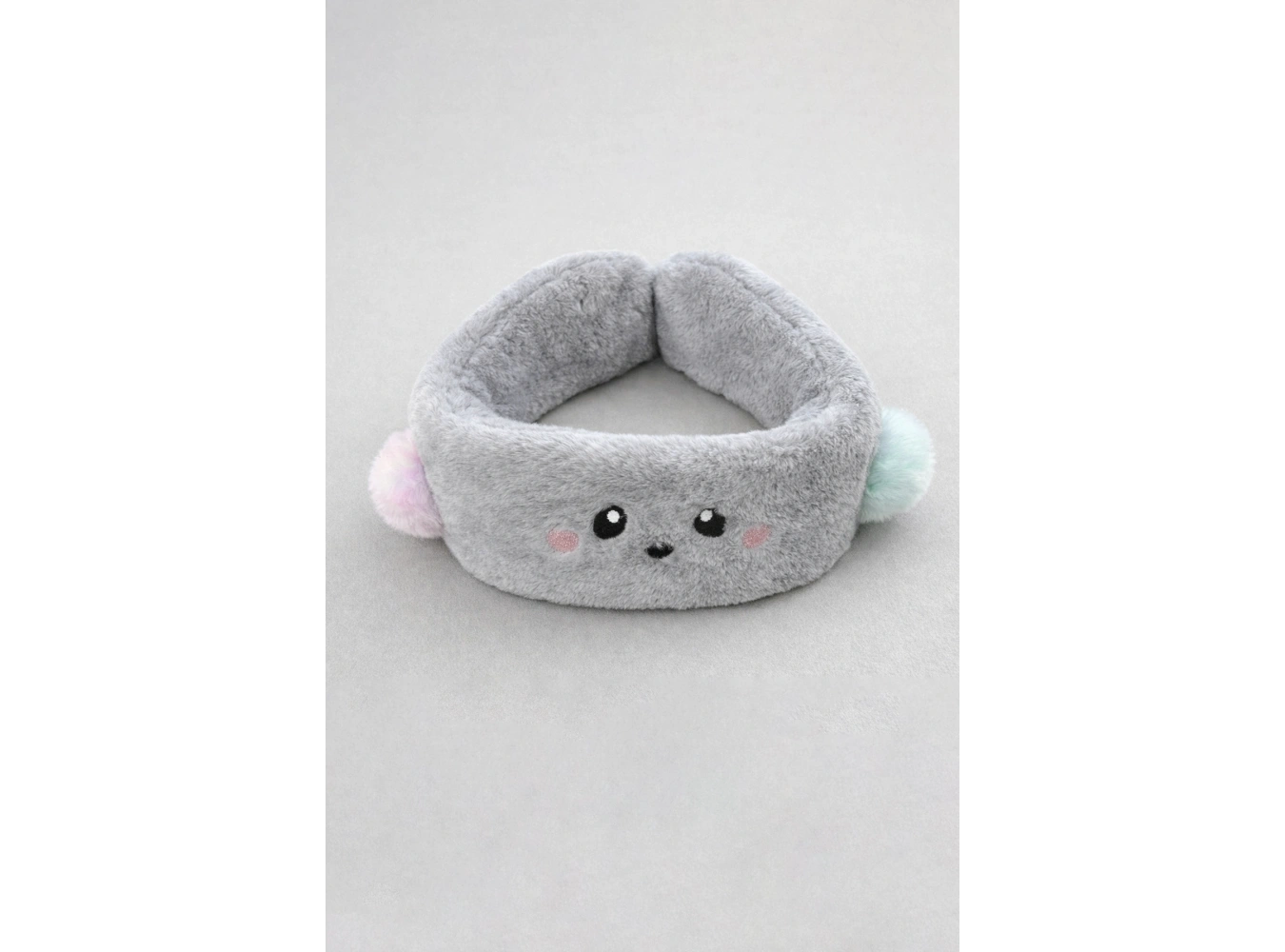 Gri Renk Ayıcık Figürlü Peluş Kulaklık