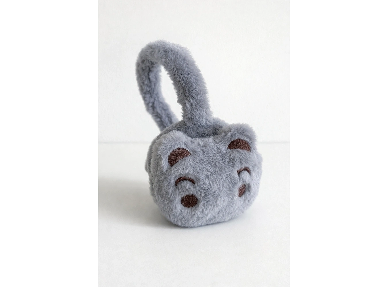 Gri Renk Ayıcık Figürlü Peluş Kulaklık