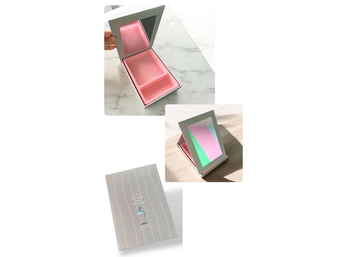 Gri Renk Ayna Detaylı Takı Organizeri