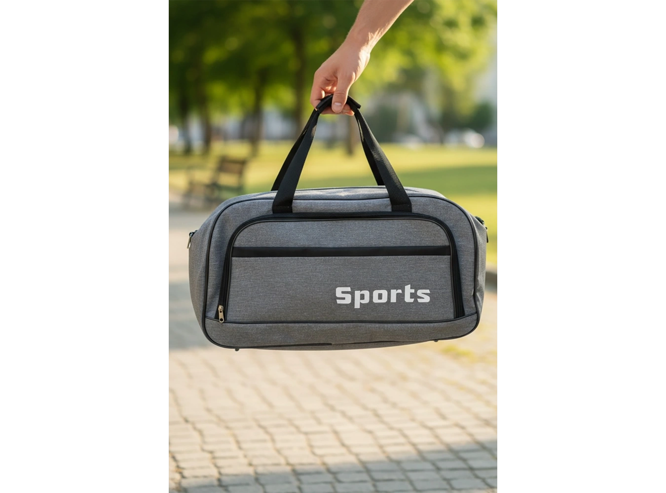 Gri Renk Büyük Boy El Çantası/ Seyahat Çantası