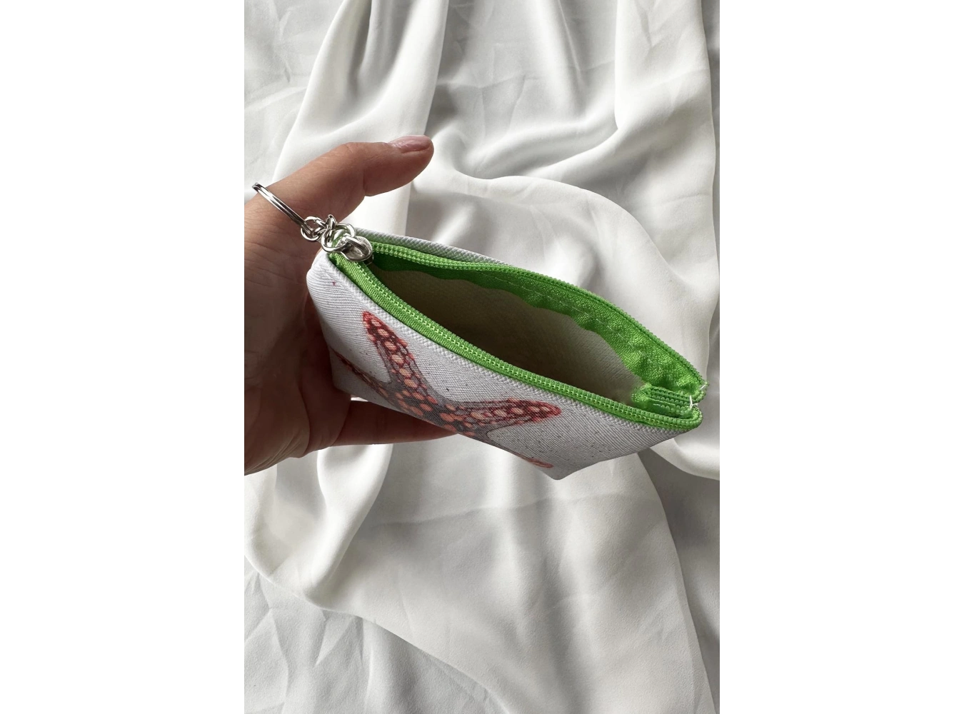 Gri Renk Deniz Yıldızı Figürlü Anahtarlık /Cüzdan