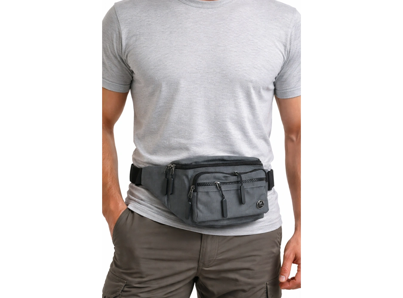 Gri Renk Erkek Bel Çantası