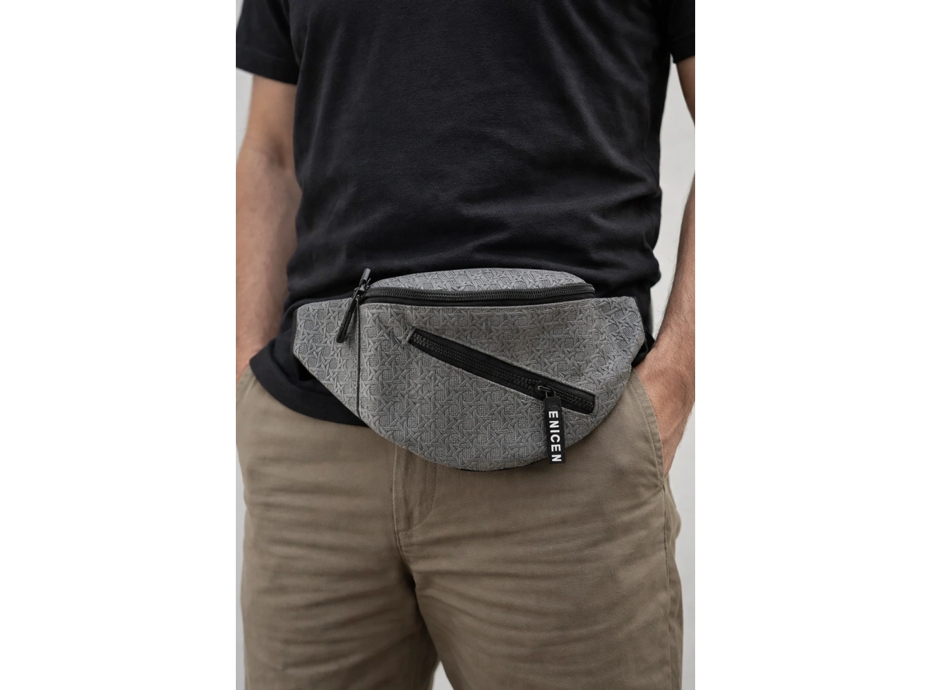 Gri Renk Erkek Bel Çantası