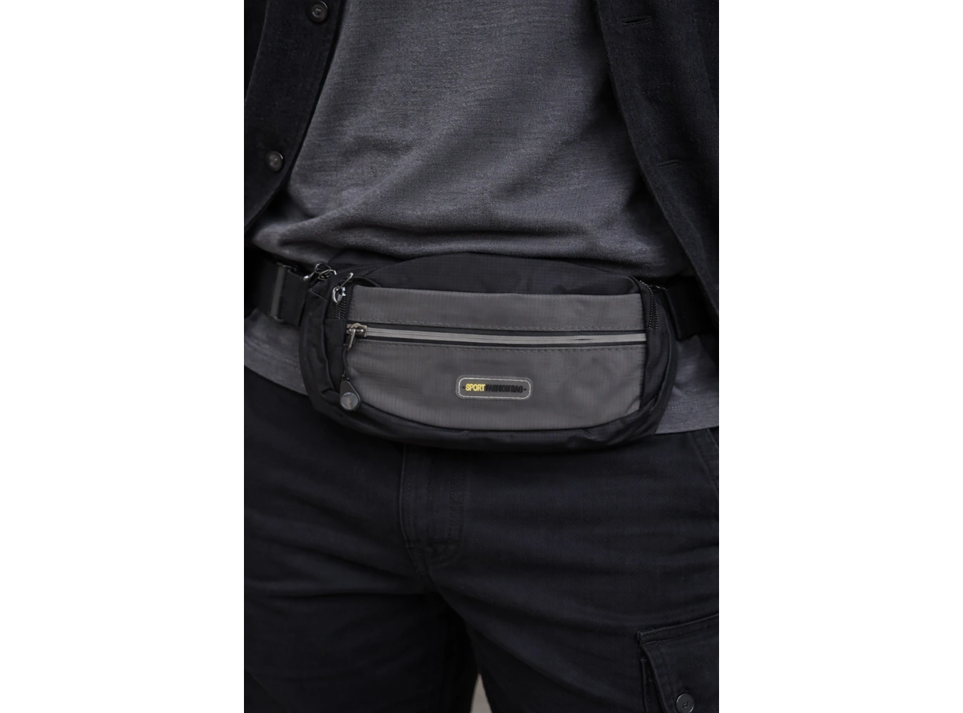 Gri Renk Erkek Bel Çantası