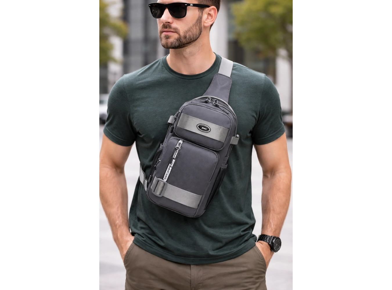 Gri Renk Erkek Omuz Çantası