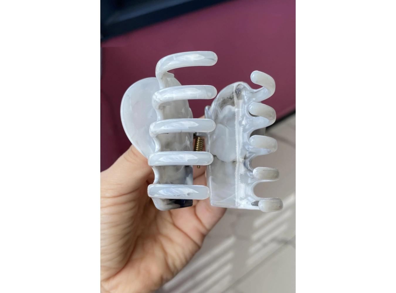 Gri Renk Kalp Figürlü Kemik Mandal Toka