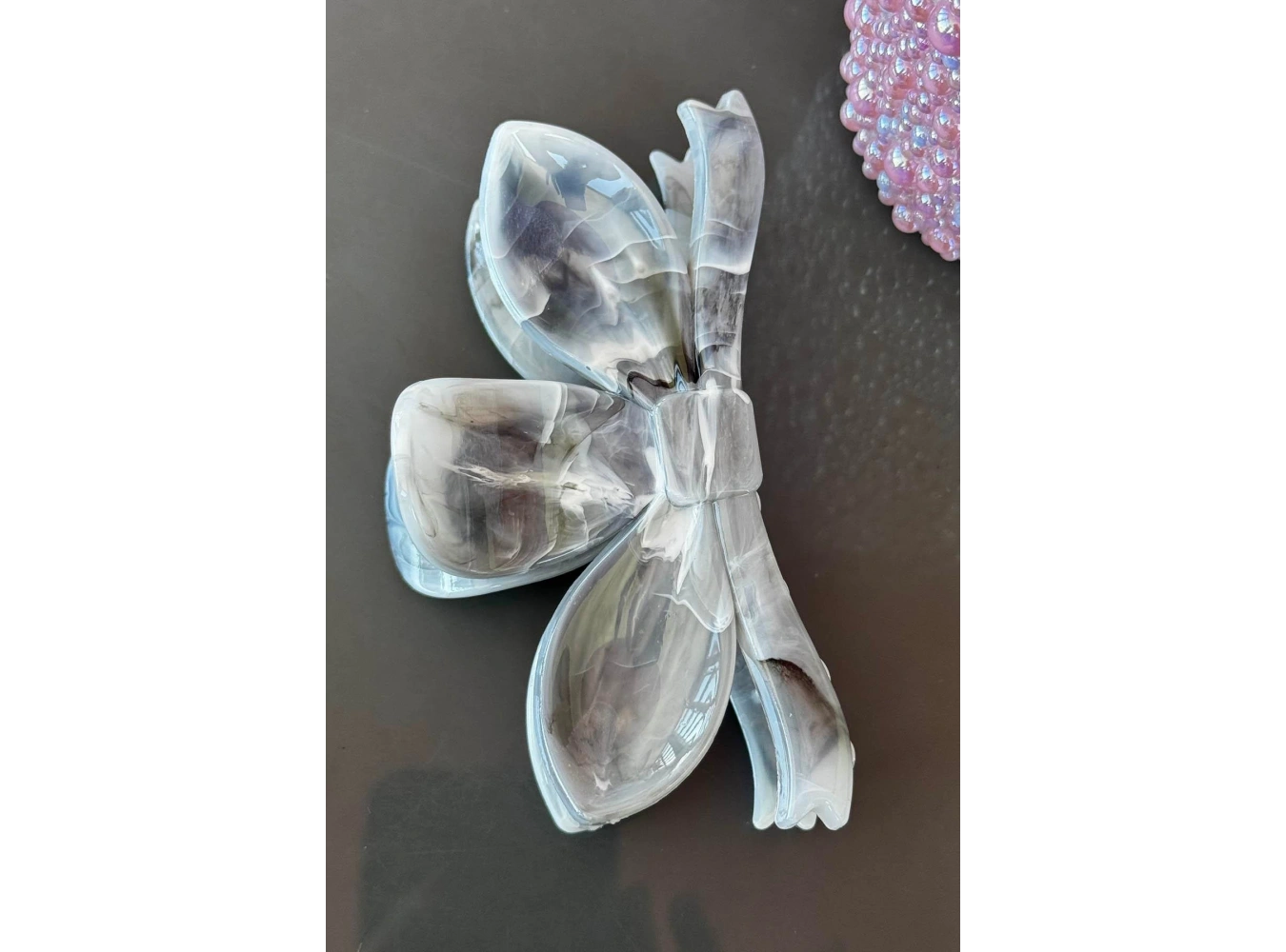 Gri Renk Mermer Desenli Kemik Mandal Toka