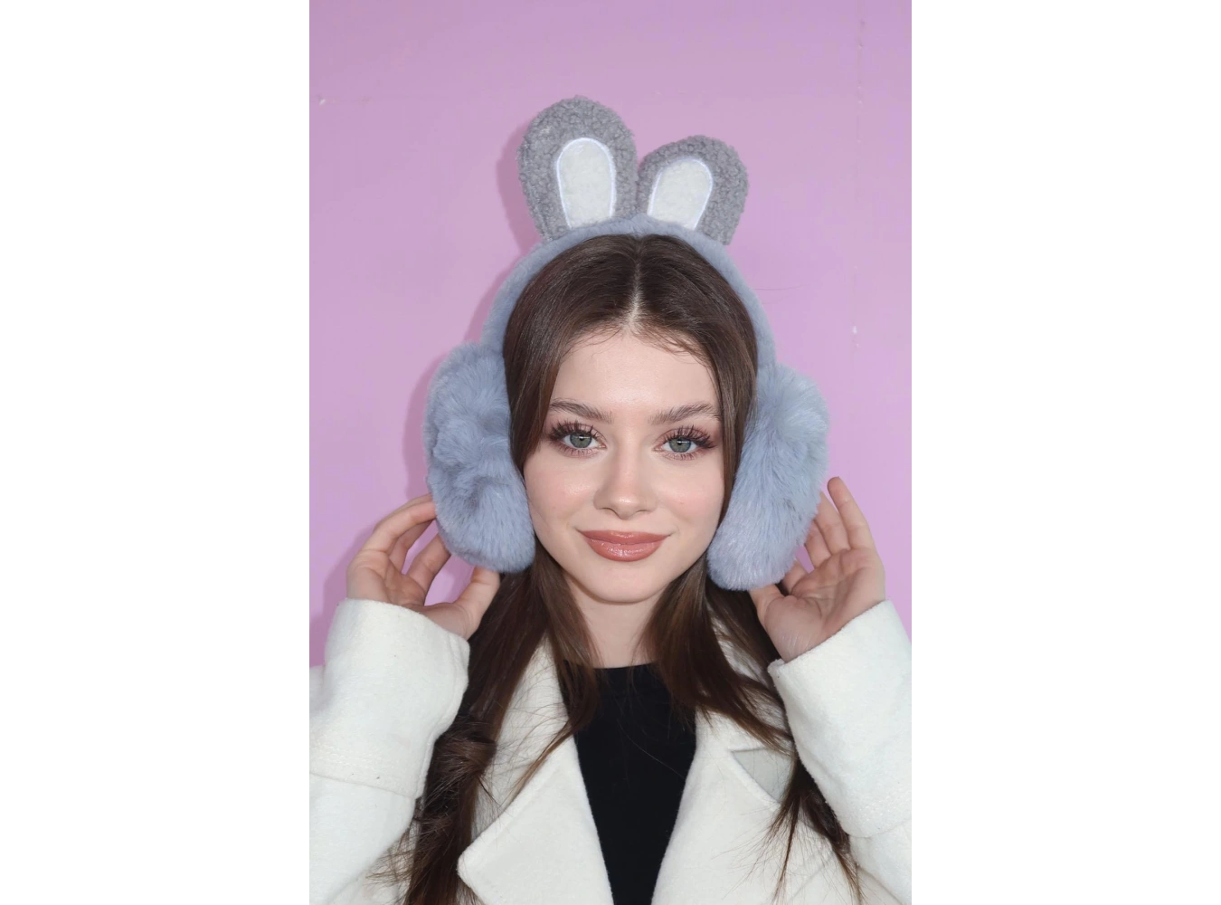 Gri Renk Peluş Kulaklık