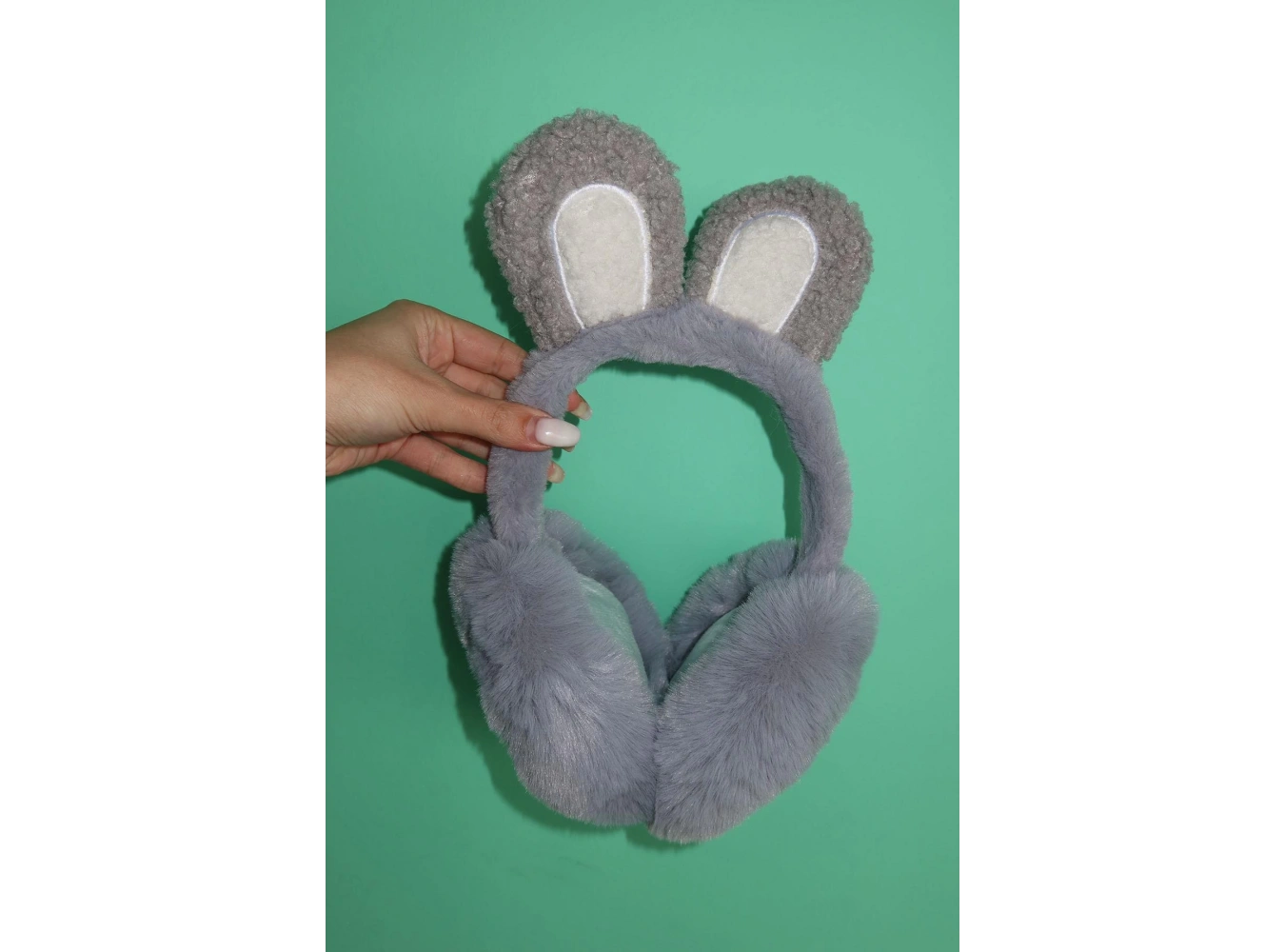 Gri Renk Peluş Kulaklık