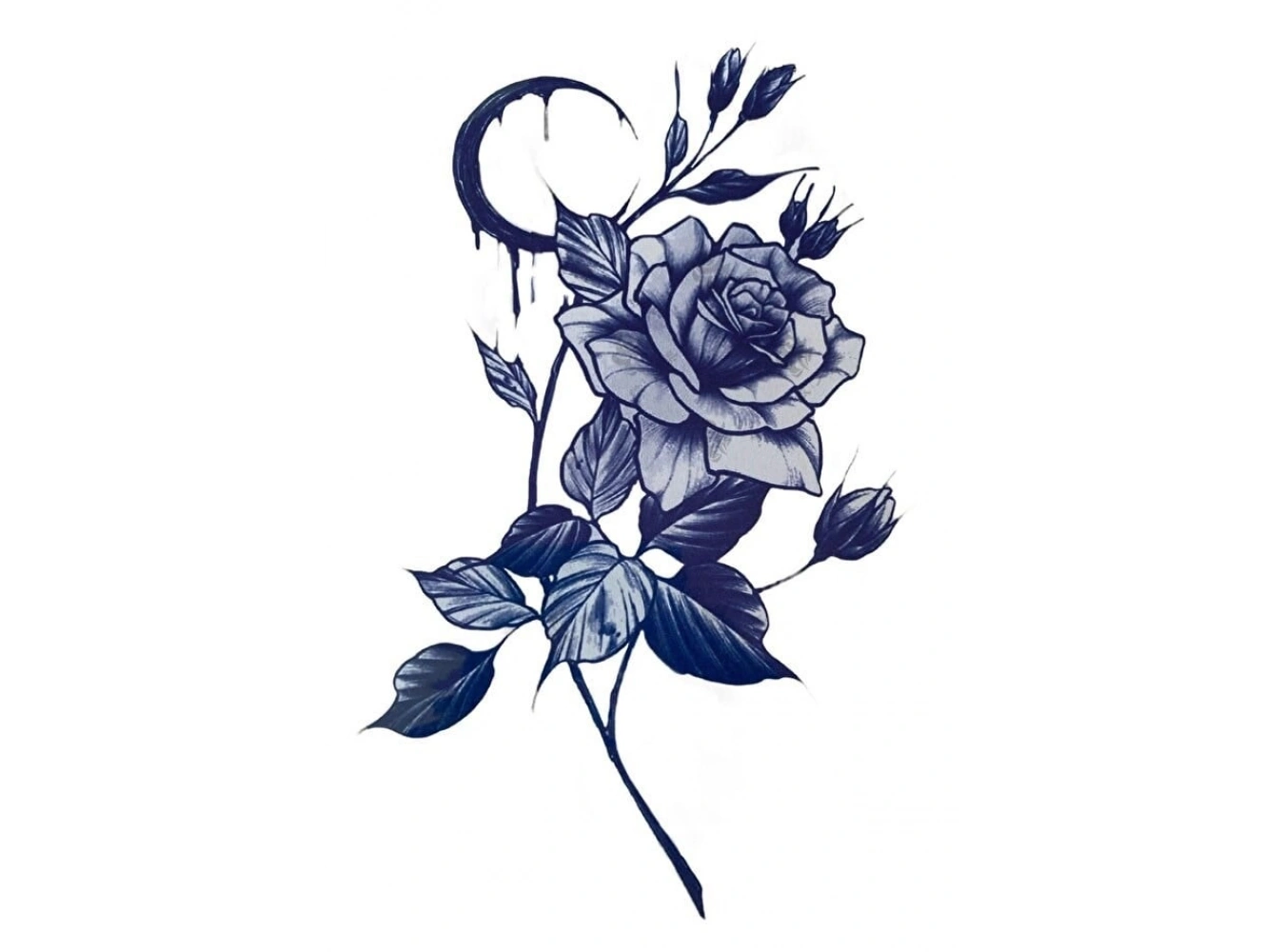 Gül Dalı Sonradan Kararan Yarı Kalıcı Geçici Dövme Tattoo