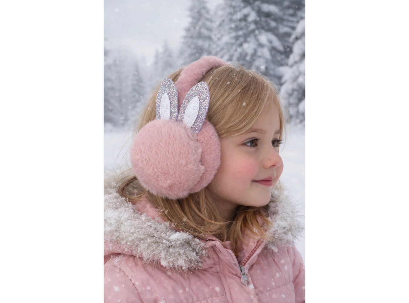 Gül Kurusu Renk Kulak Figürlü Peluş Kulaklık