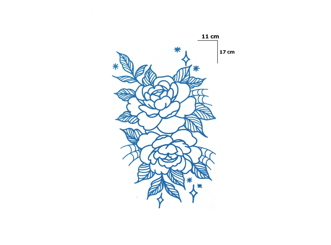 Gül Sonradan Kararan Yarı Kalıcı Geçici Dövme Tattoo