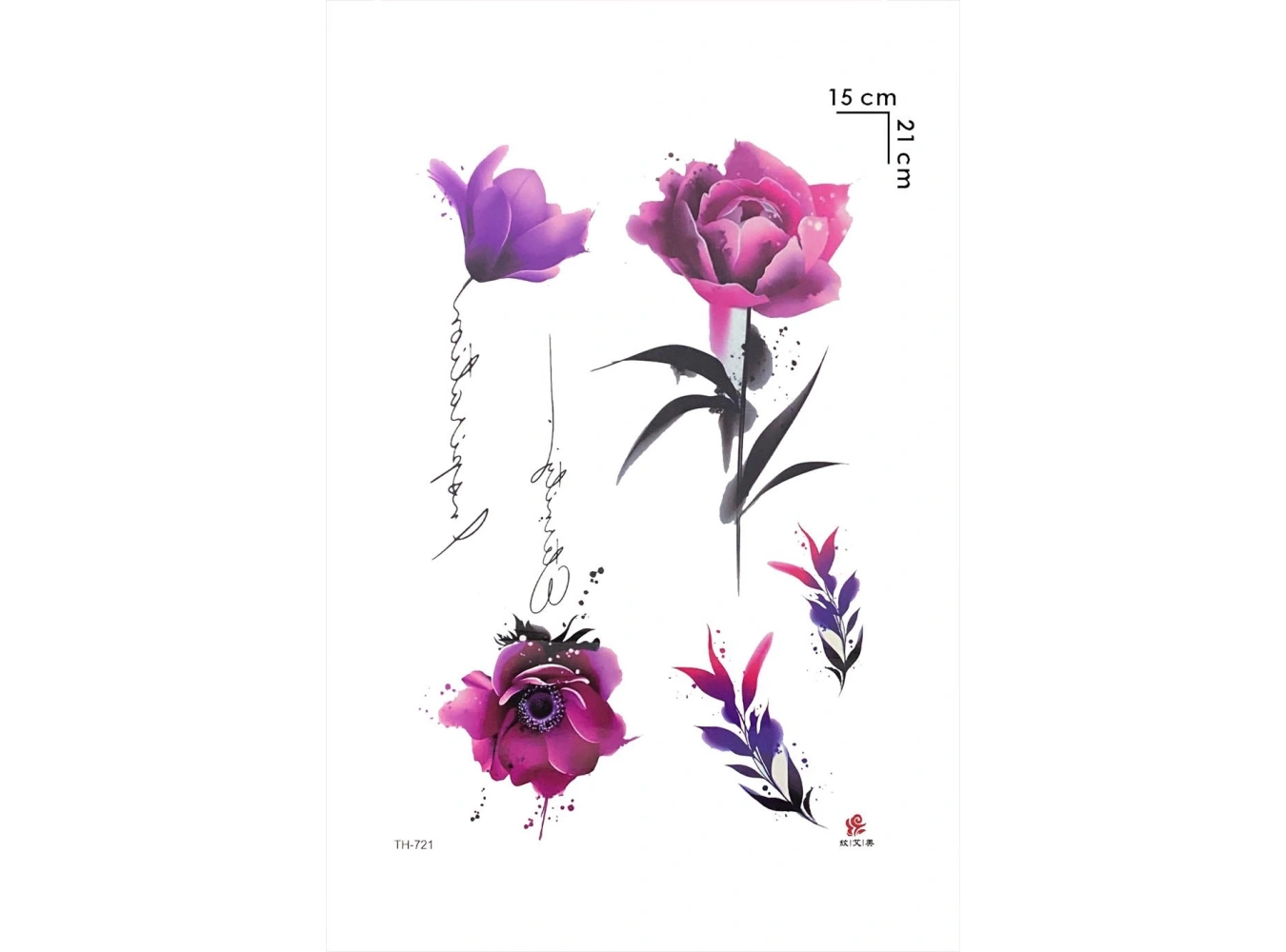 Gül ve Çiçek Geçici Dövme Tattoo