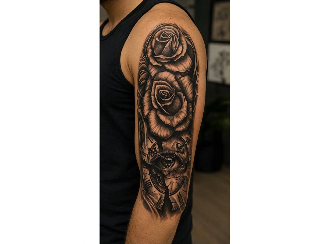 Gül Ve Göz Dövme Geçici Tattoo