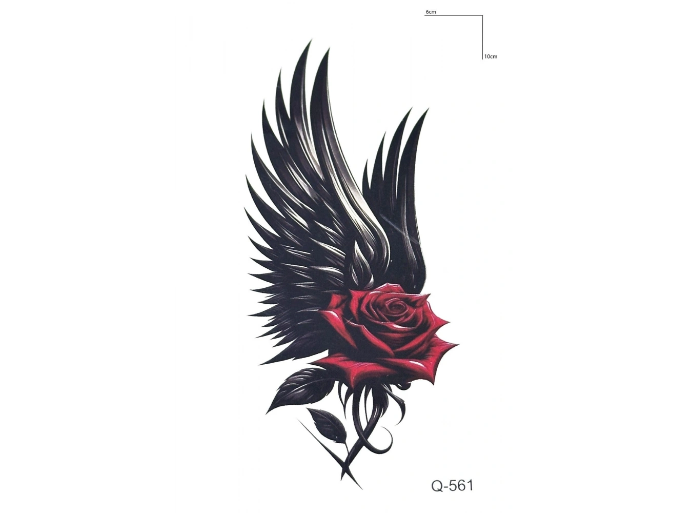 Gül Ve Kanat Mini Geçici Dövme Tattoo