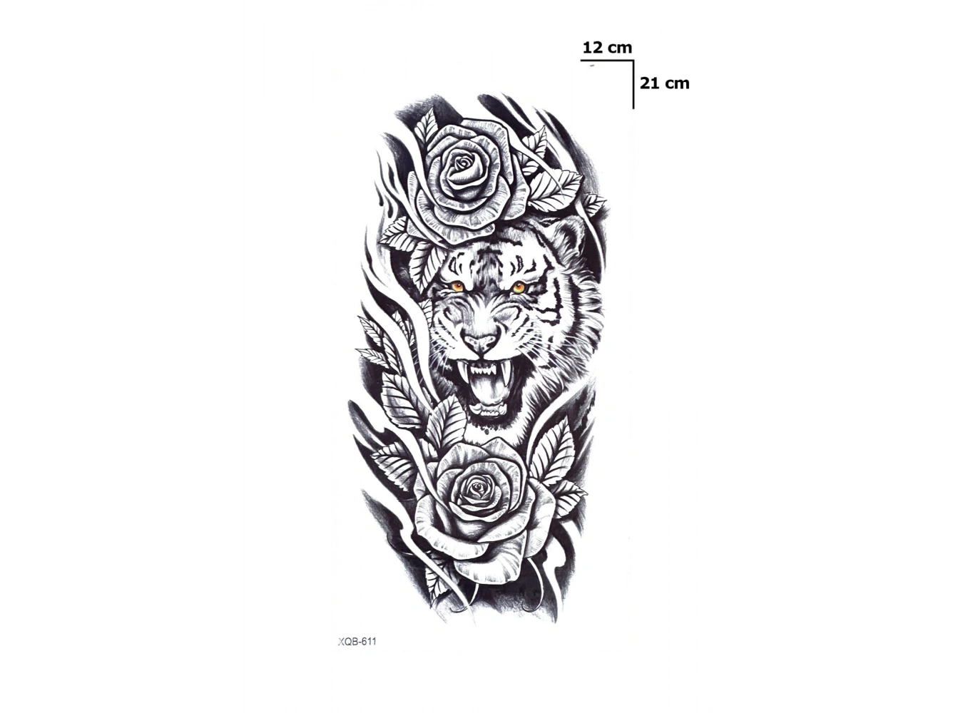 Gül Ve Kaplan Geçici Dövme Tattoo