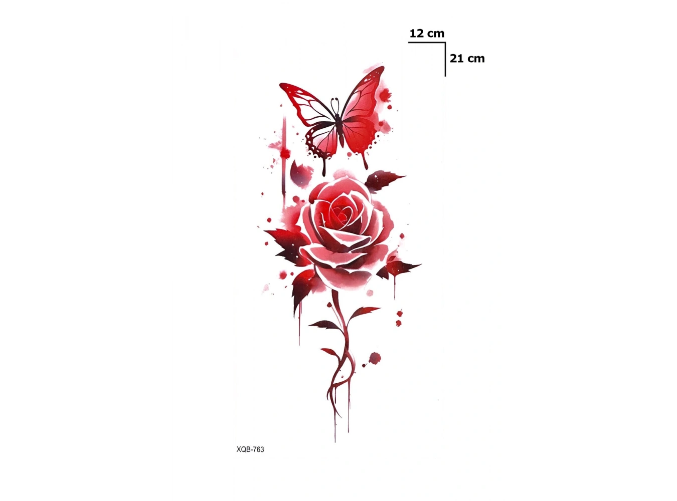 Gül Ve Kelebek Geçici Dövme Tattoo