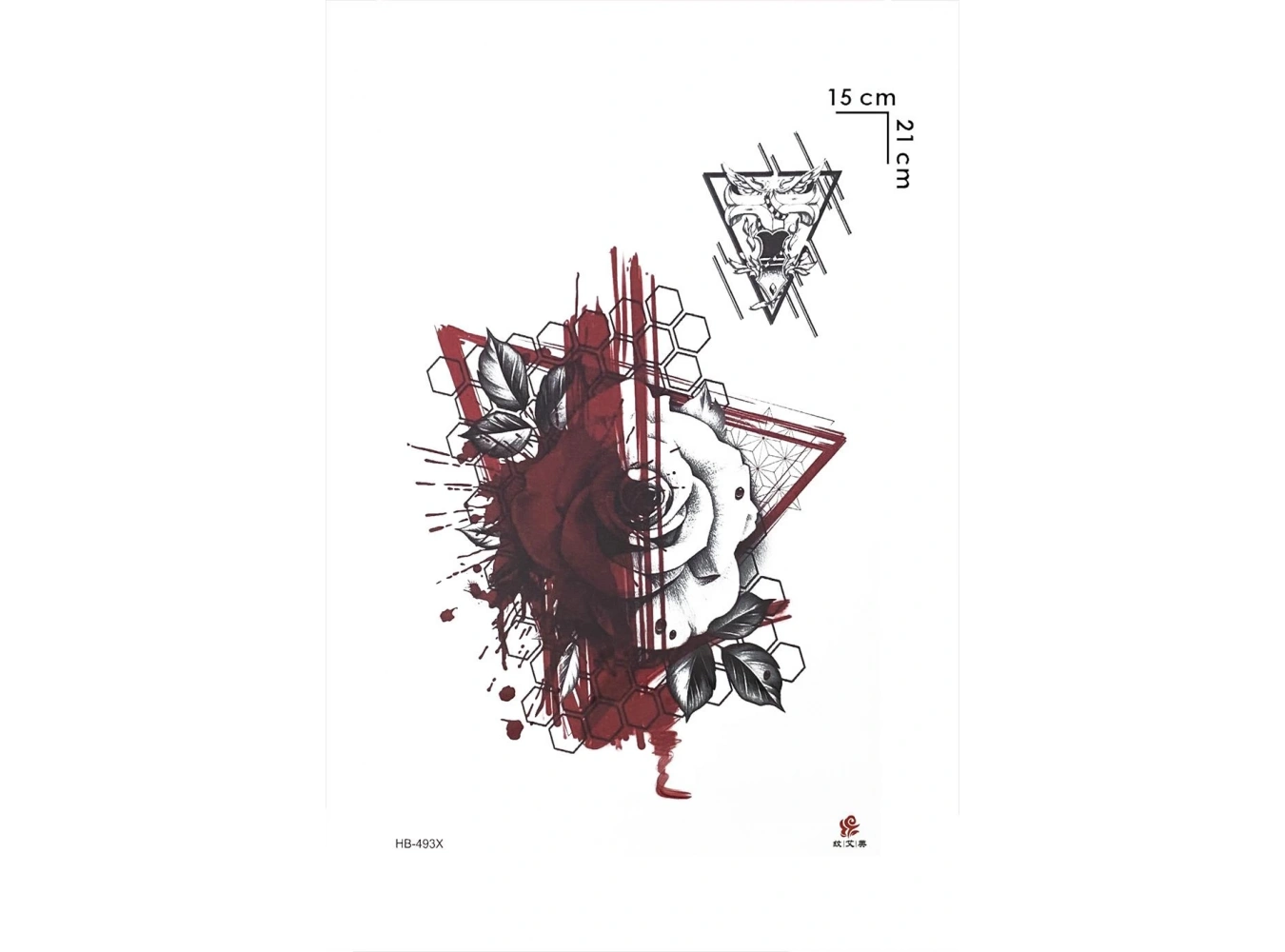 Gül ve Üçgen Geçici Dövme Tattoo