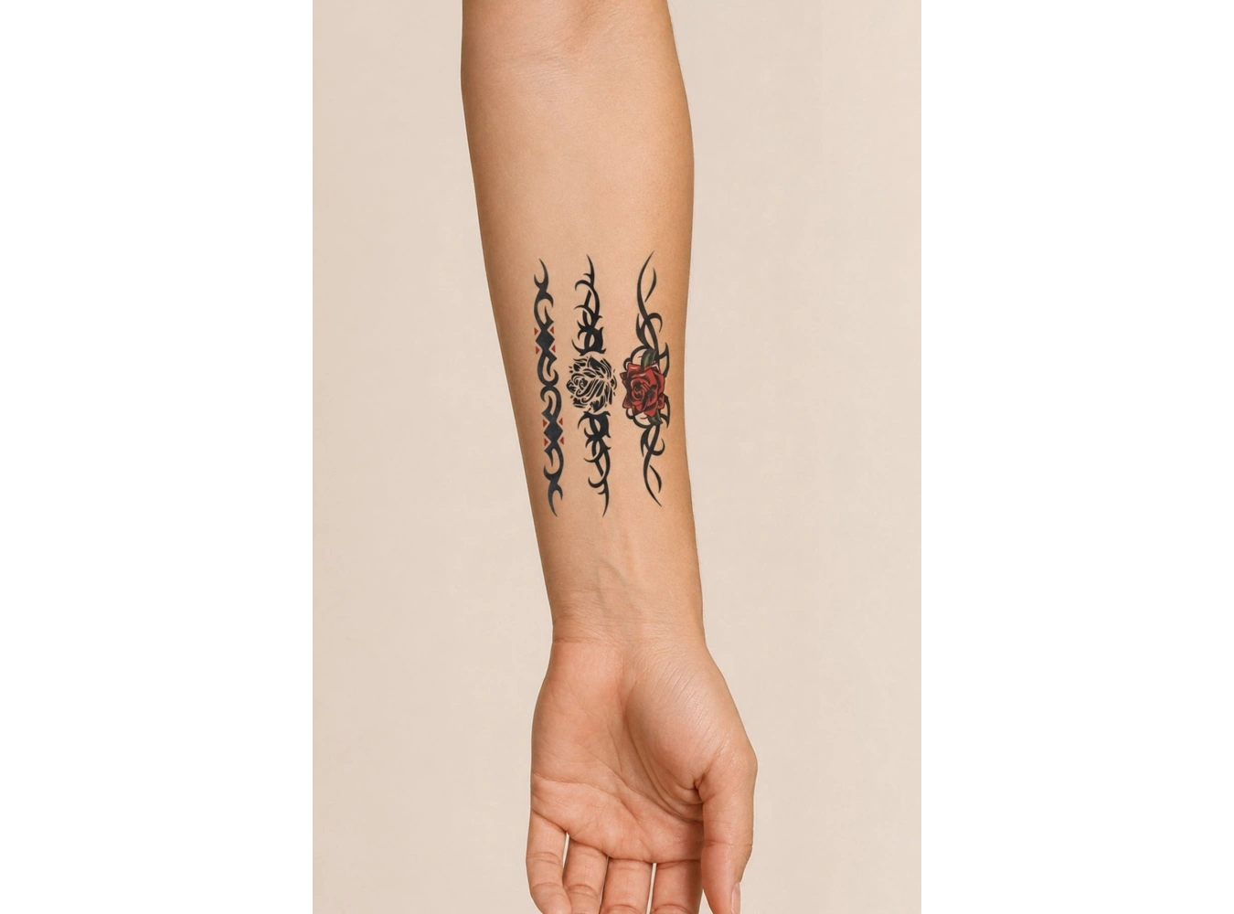 Güllü Tribal Mini Geçici Dövme Tattoo