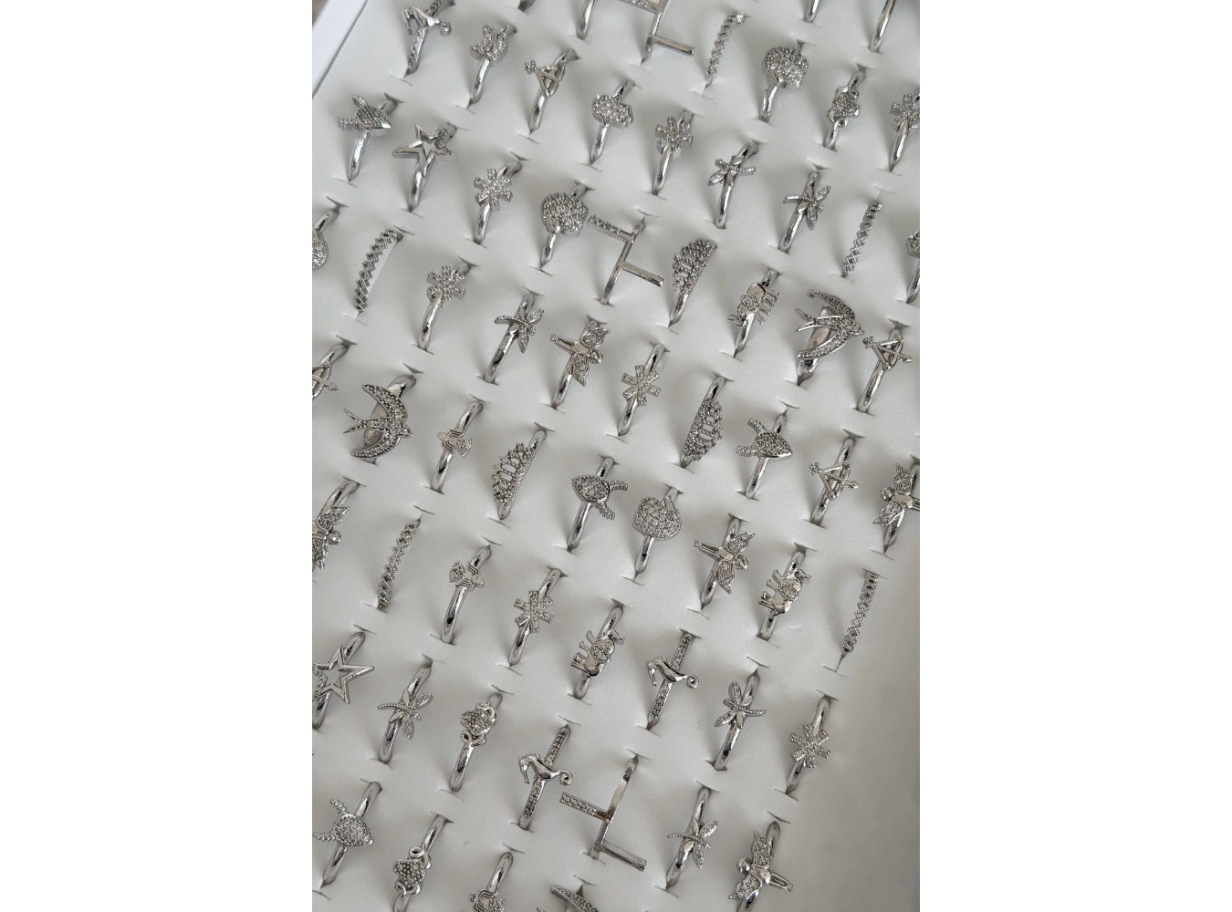 Gümüş Renk 100 Adet Eklem Yüzük Set