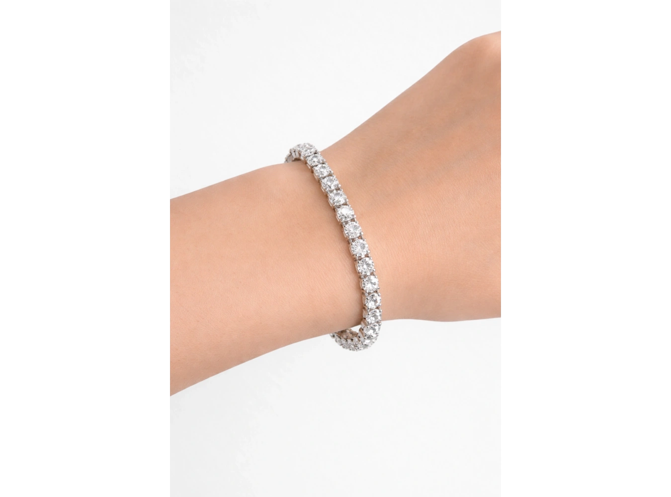 Gümüş Renk 14K Altın Kaplama Taşlı Bileklik