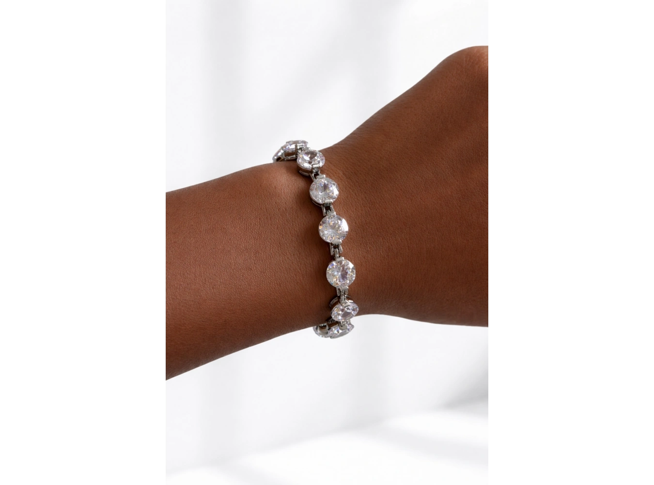 Gümüş Renk 14K Altın Kaplama Taşlı Bileklik