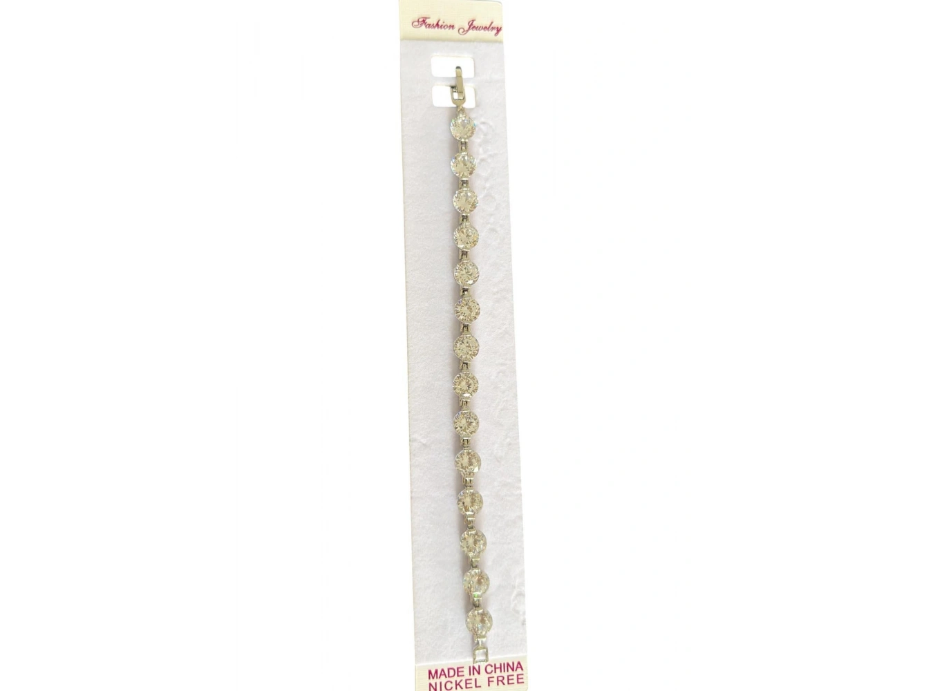 Gümüş Renk 14K Altın Kaplama Taşlı Bileklik