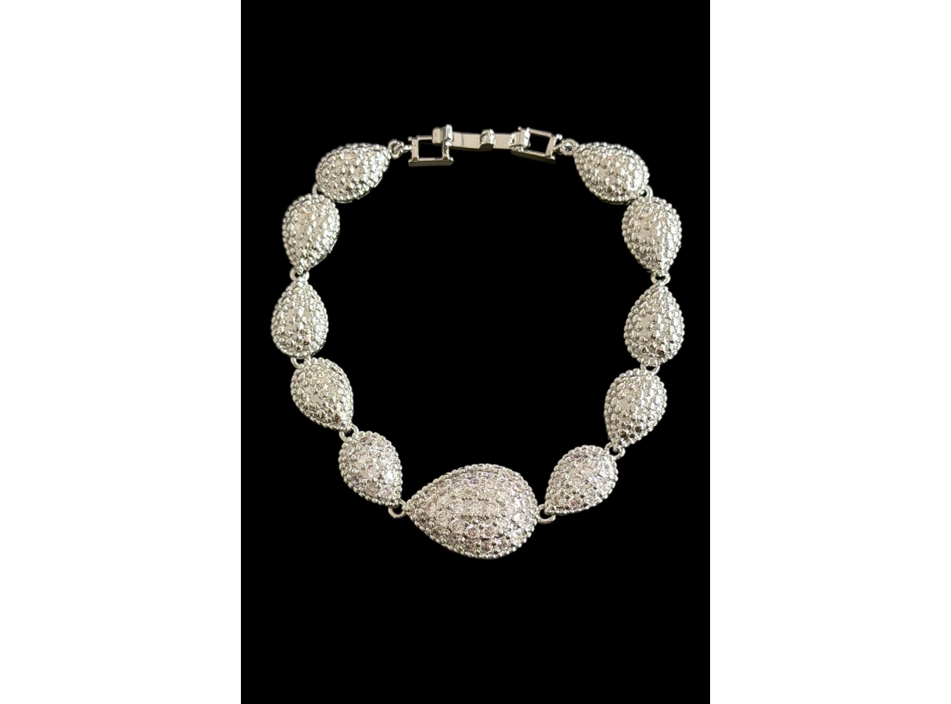 Gümüş Renk 14K Altın Kaplama Taşlı Bileklik