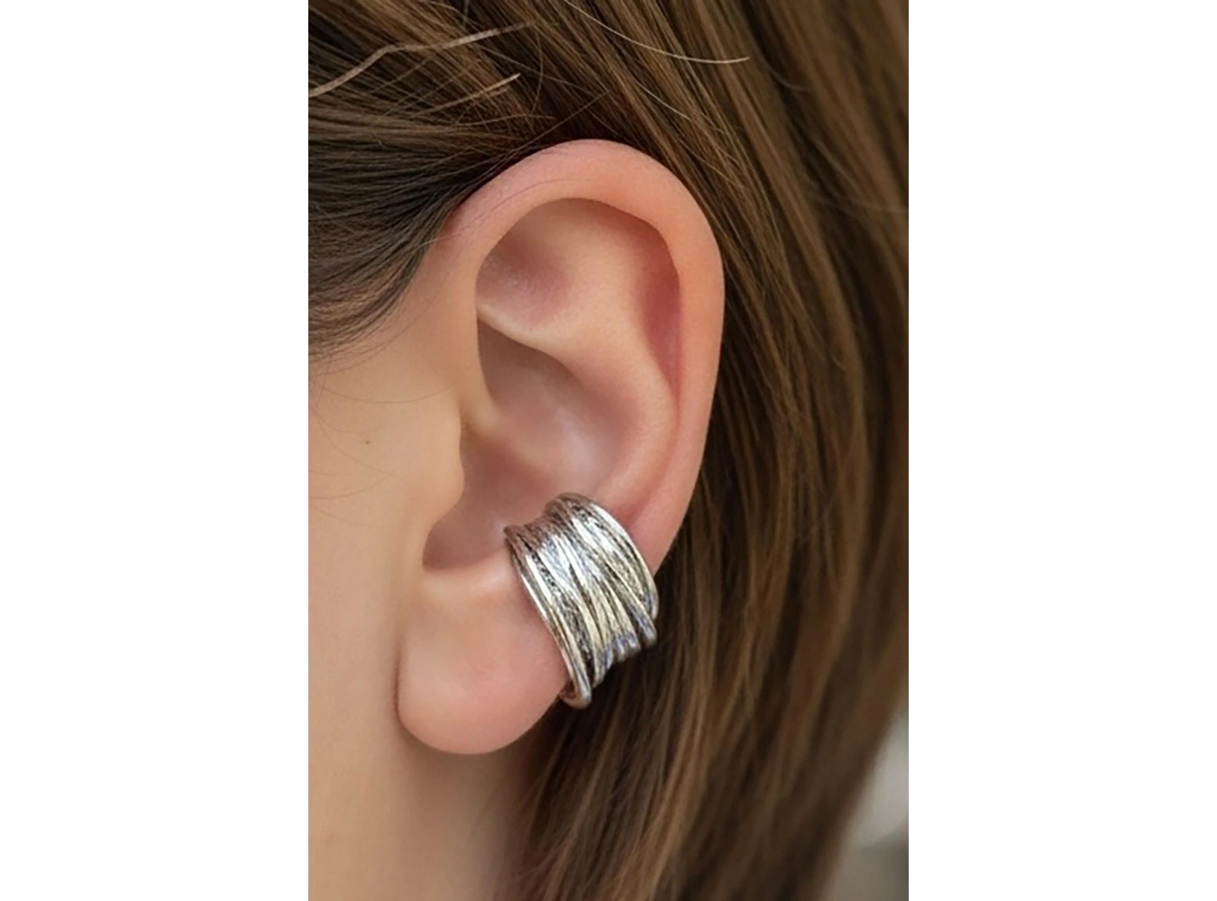 Gümüş Renk Ear Cuff (Tek)