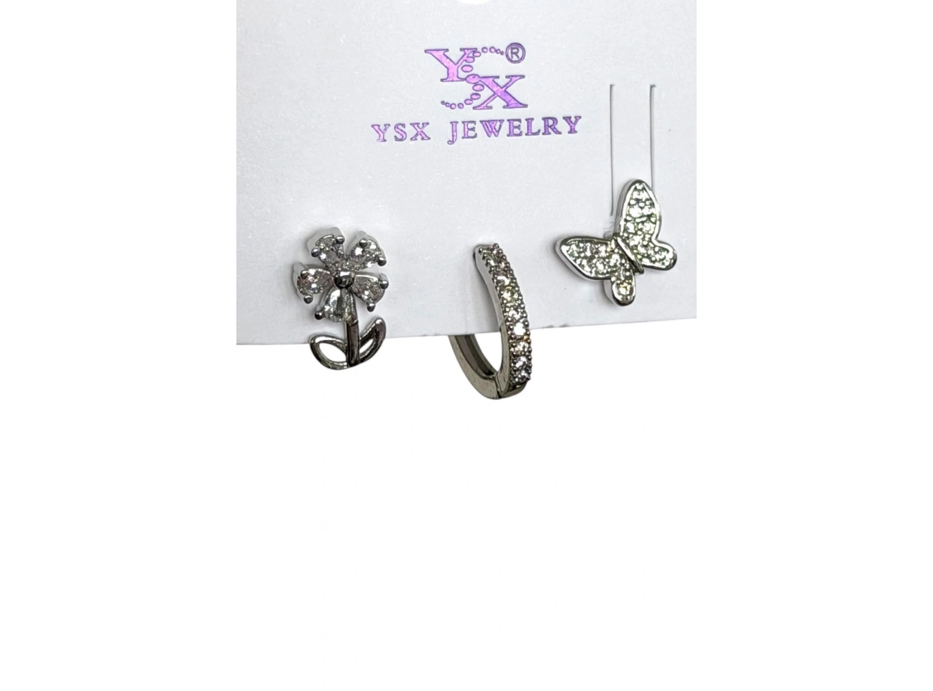 Gümüş Renk 3lü Ysx Küpe Set