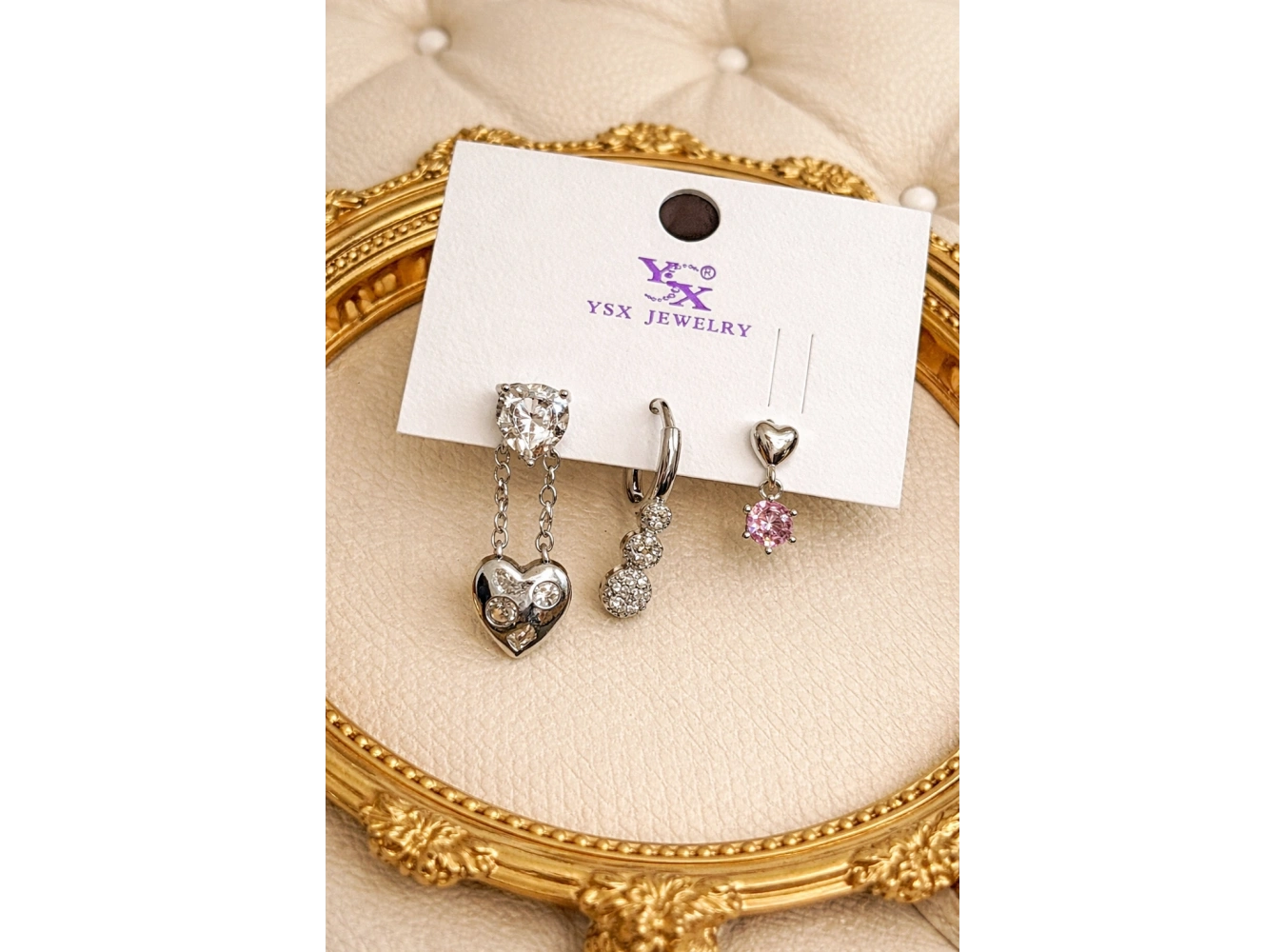 Gümüş Renk 3lü Ysx Küpe Set