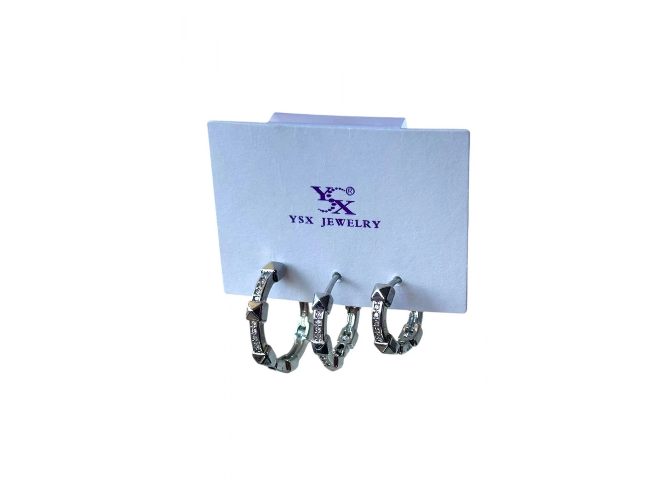 Gümüş Renk 3lü YSX Küpe Set