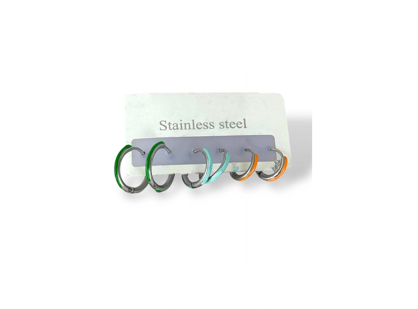 Gümüş Renk 6lı Çelik Halka Küpe Seti