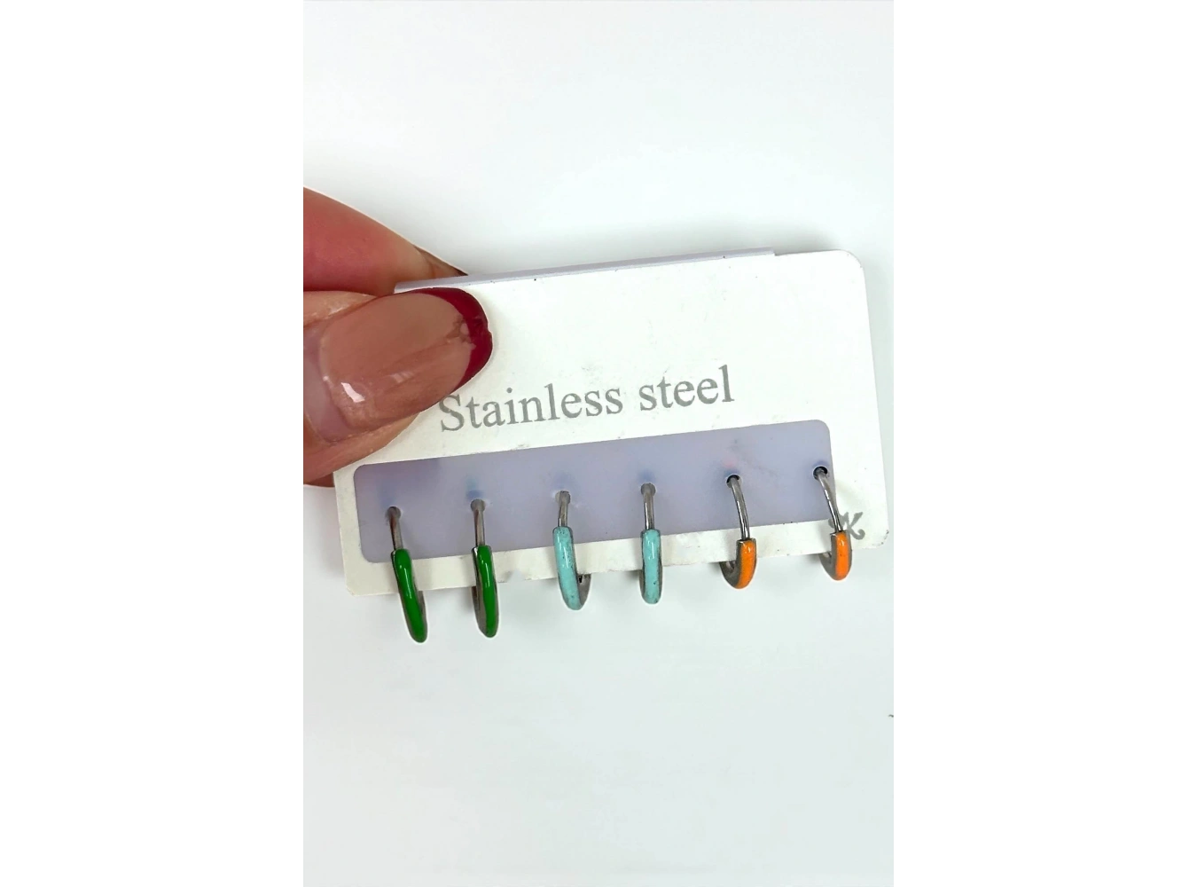 Gümüş Renk 6lı Çelik Halka Küpe Seti