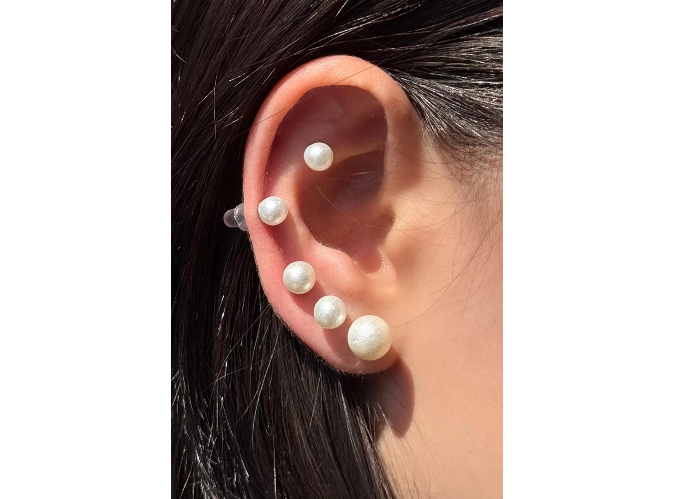 Gümüş Renk 6lı İnci Detaylı Küpe Set