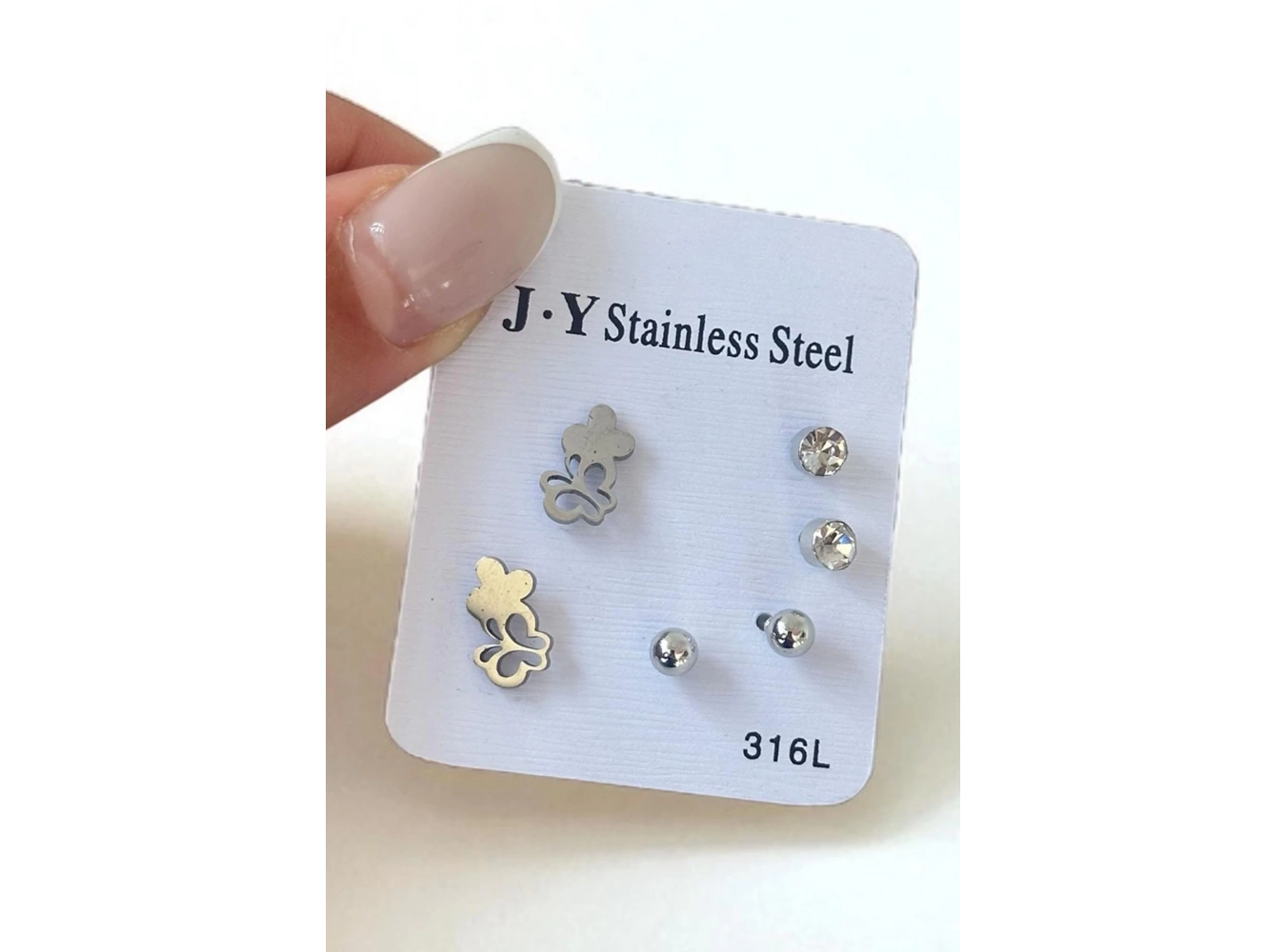 Gümüş Renk 6lı Karışık Figürlü Çelik Küpe Set