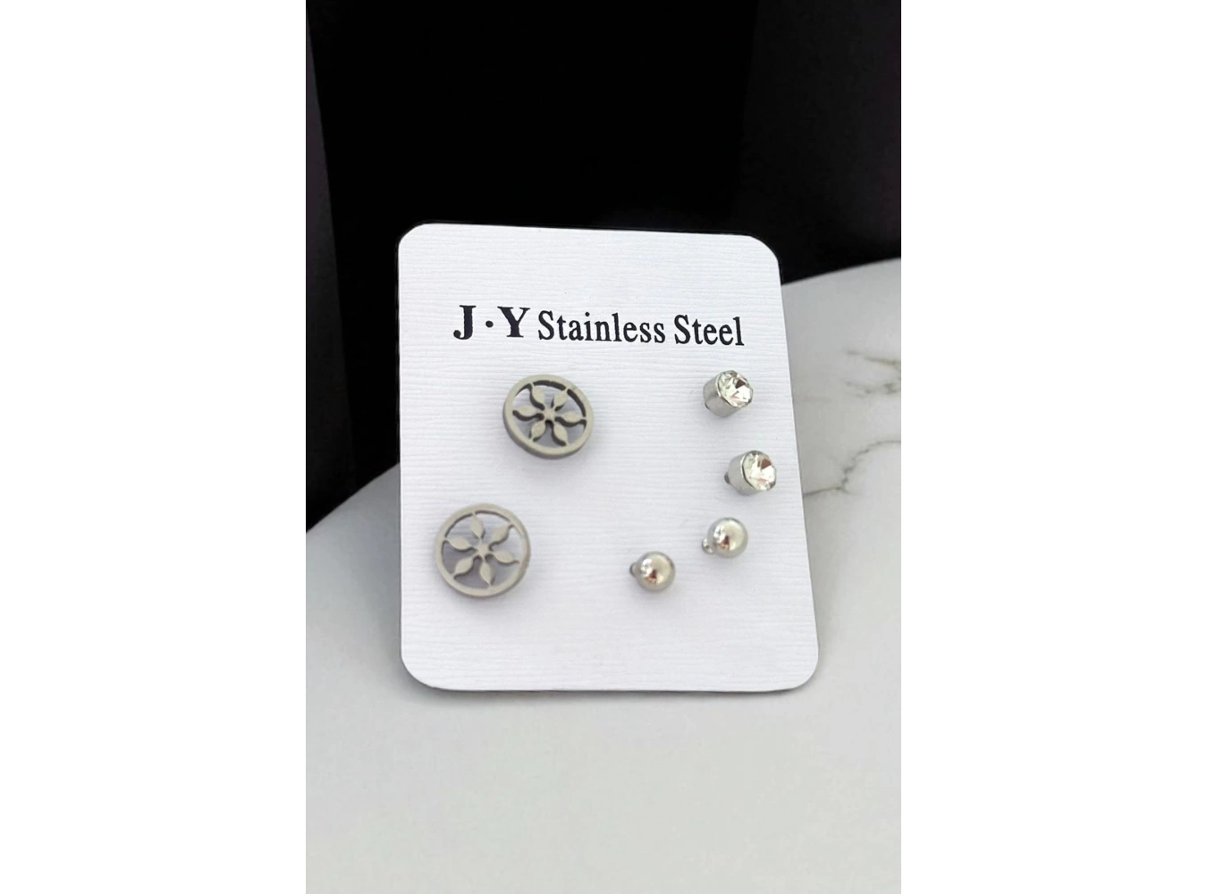 Gümüş Renk 6lı Karışık Figürlü Çelik Küpe Set