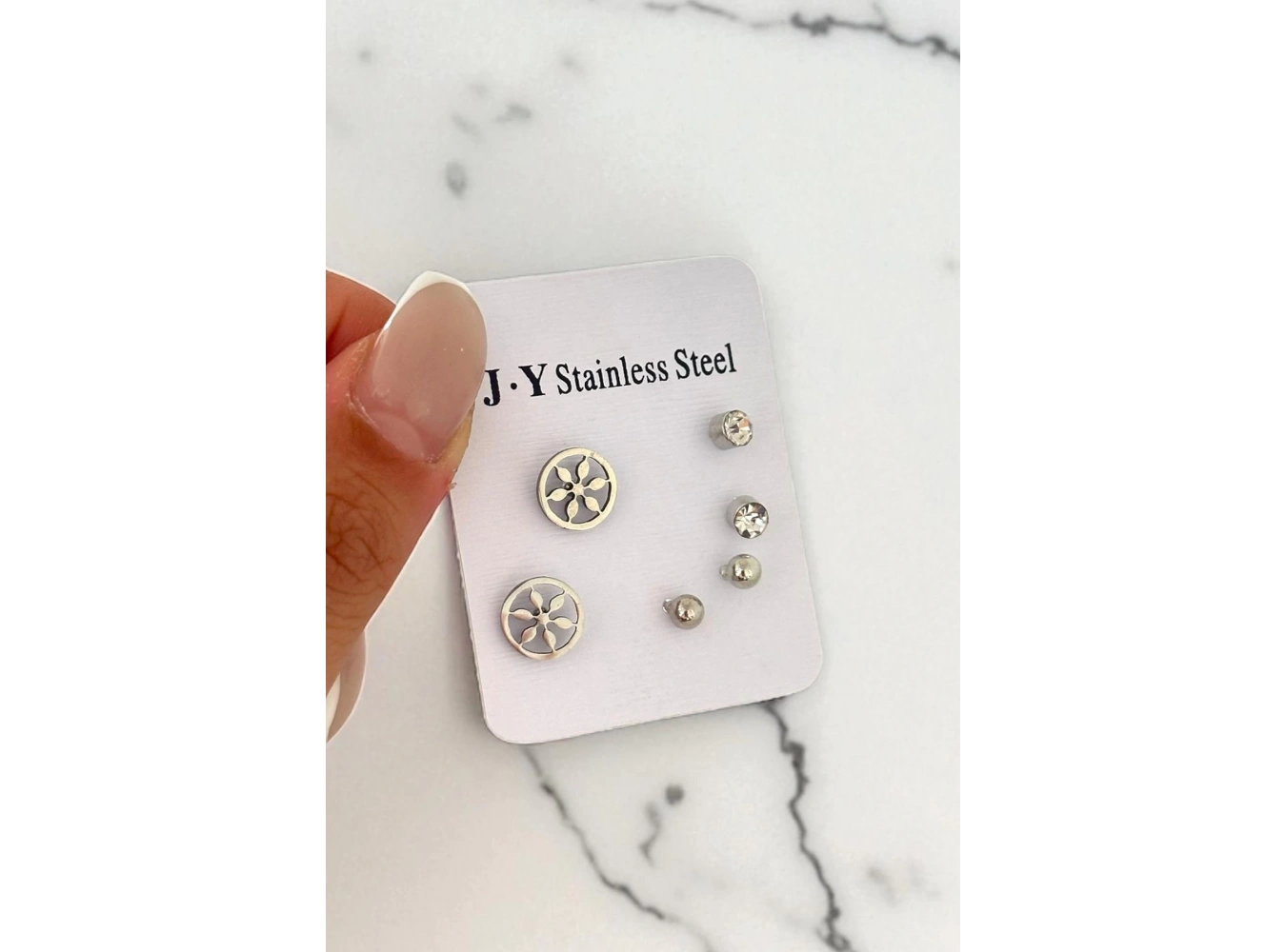 Gümüş Renk 6lı Karışık Figürlü Çelik Küpe Set