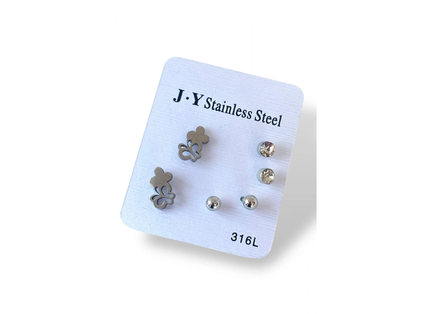 Gümüş Renk 6lı Karışık Figürlü Çelik Küpe Set