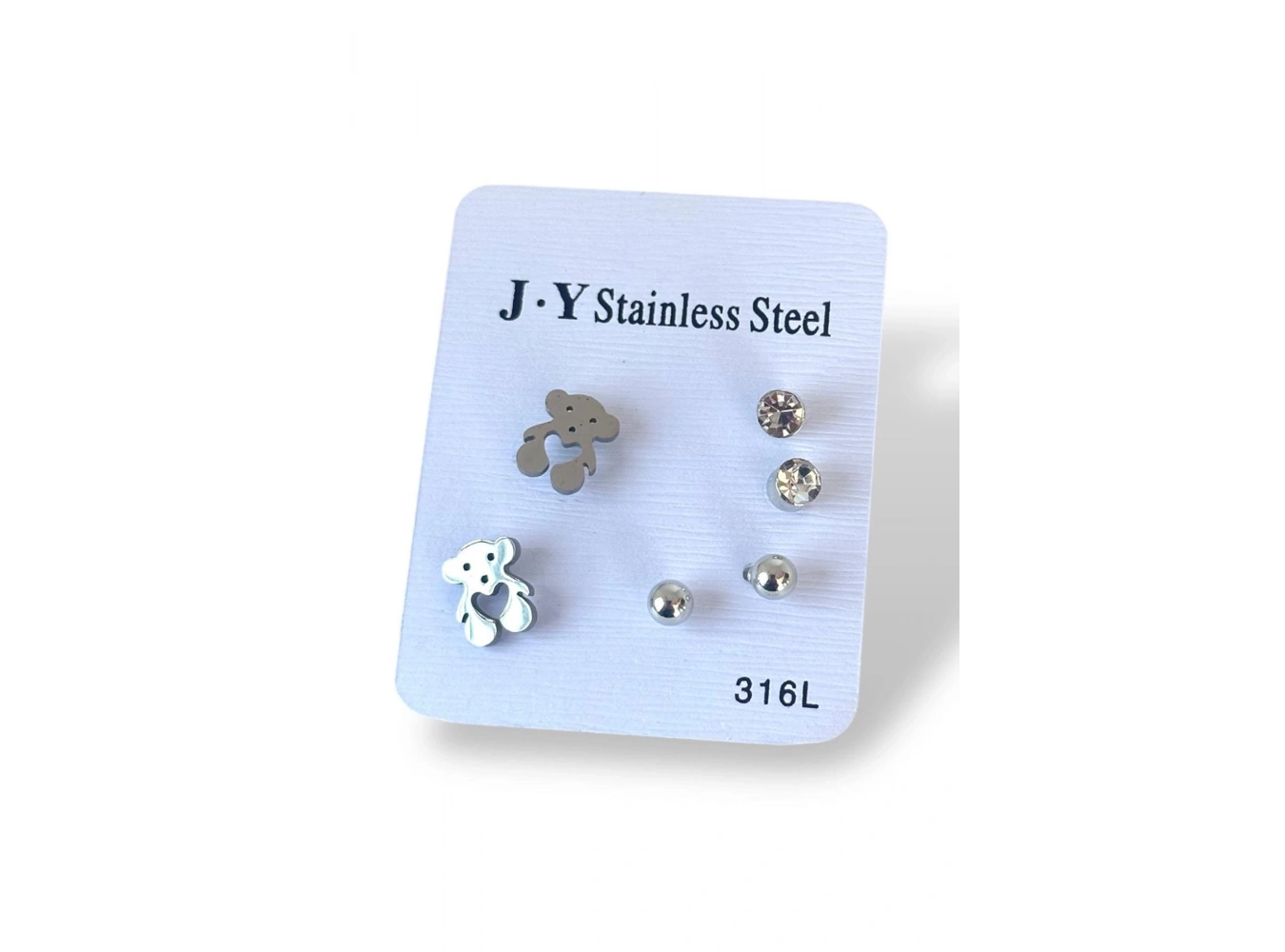 Gümüş Renk 6lı Karışık Figürlü Çelik Küpe Set