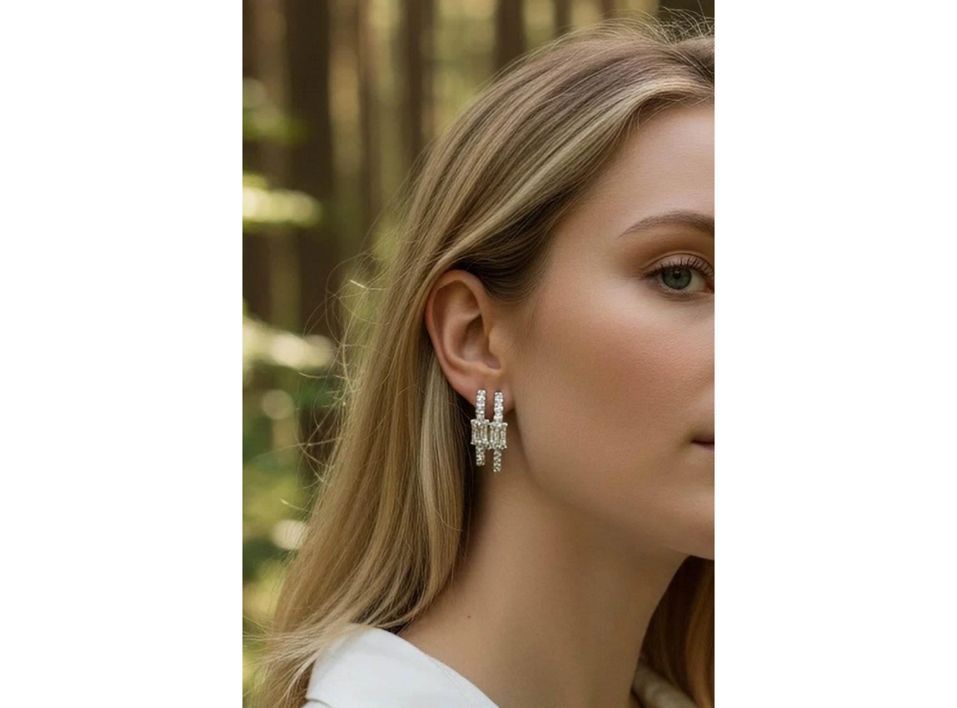 Gümüş Renk 6lı Taş Detaylı TX 14K Altın Kaplama Küpe Set